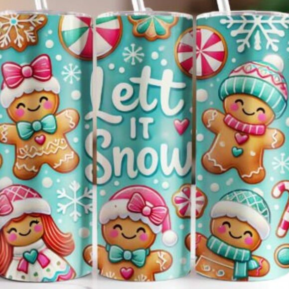 Seasonal themed 20oz Sublimated Stainless Steel Tumbler with Lid & Straw - Picture 2 of 6